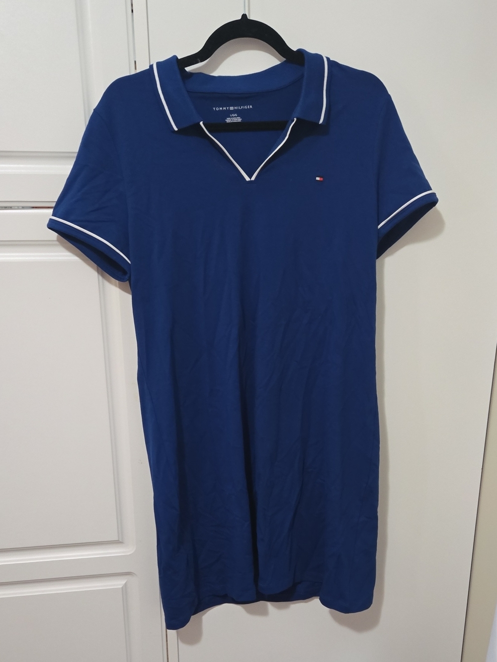 Tommy Hilfiger Royal Blue Polo Shirt Dress with White Trim